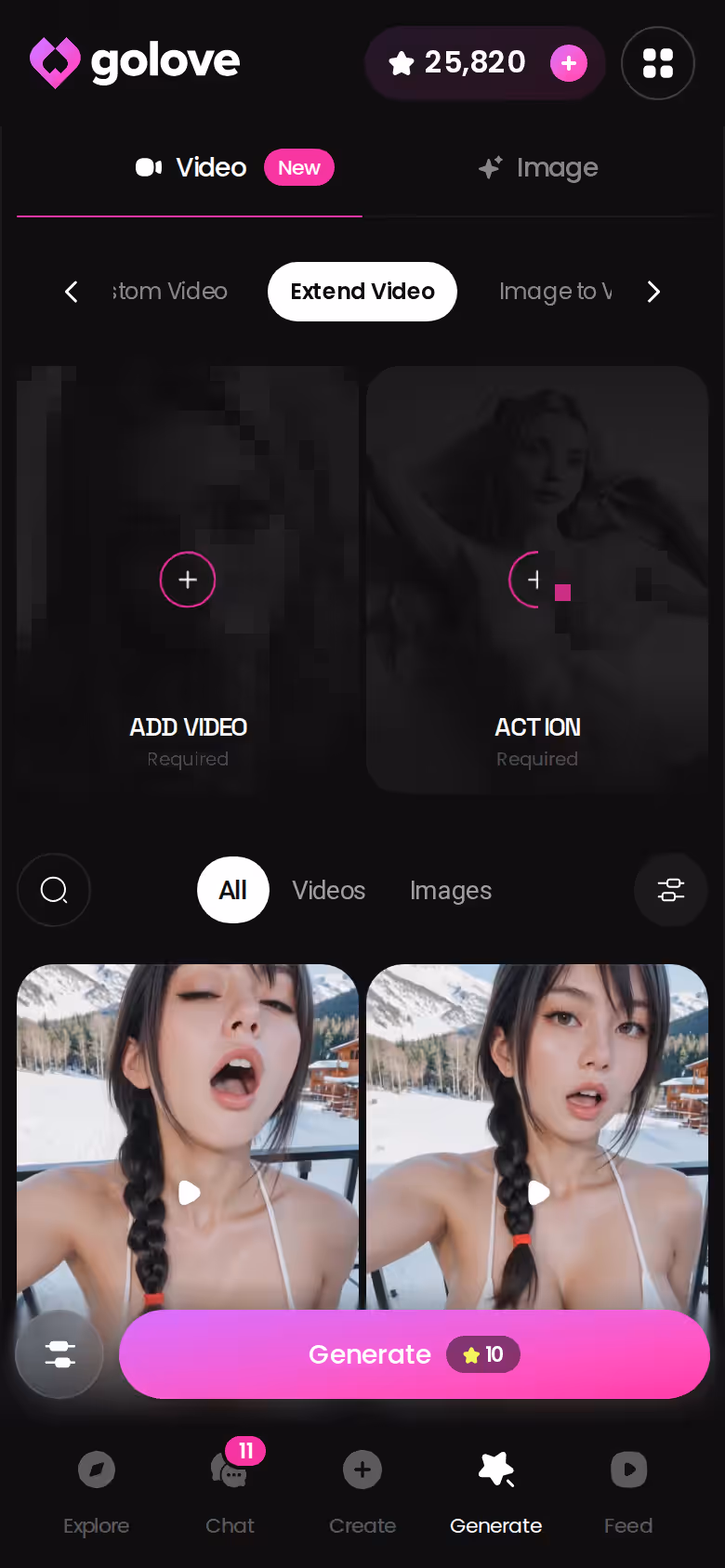 GoLove Extend Video on mobile, the workaround for short clip length